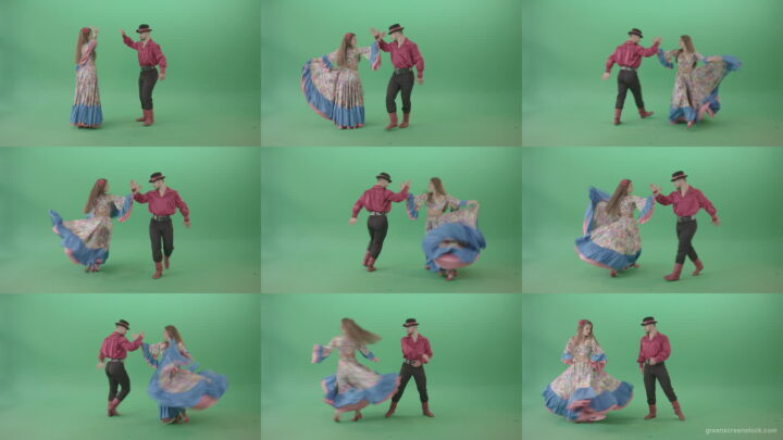 Folk-national-romania-dance-by-gypsy-tzigane-couple-isolated-on-green-screen-4K-video-footage-1920 Green Screen Stock