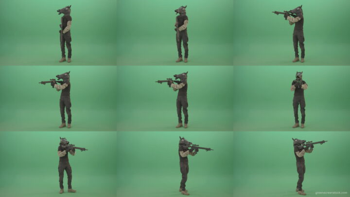 Funny-Army-Horse-Man-shooting-animals-on-Green-Screen-from-Machine-Gun-4K-Video-Footage-1920 Green Screen Stock