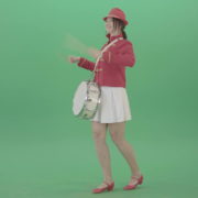 Funny-Girl-in-red-white-uniform-makes-percussion-and-play-drums-isolated-on-green-screen-4K-Video-Footage-1920_002 Green Screen Stock