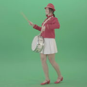 Funny-Girl-in-red-white-uniform-makes-percussion-and-play-drums-isolated-on-green-screen-4K-Video-Footage-1920_004 Green Screen Stock