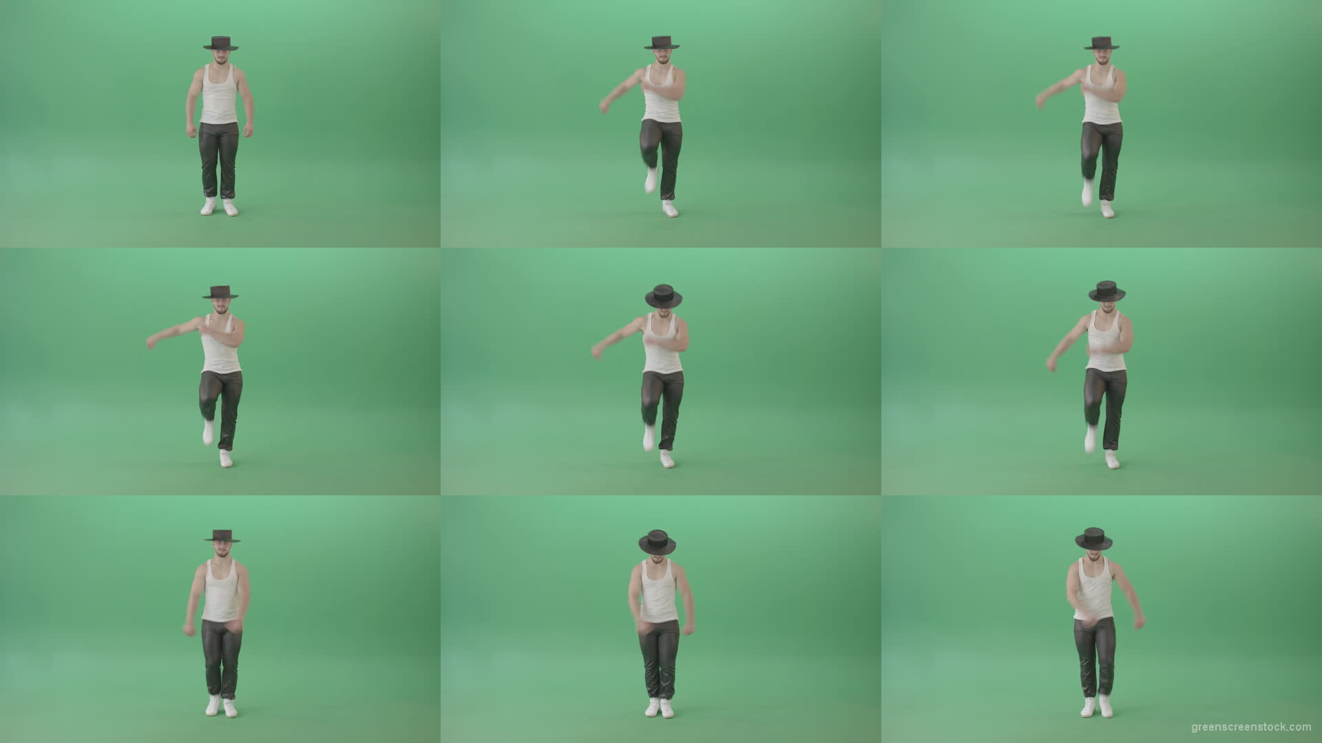 Funny-Man-marching-in-beat-isolated-on-Green-Screen-Chroma-Key-4K-Video-Footage-1920 Green Screen Stock