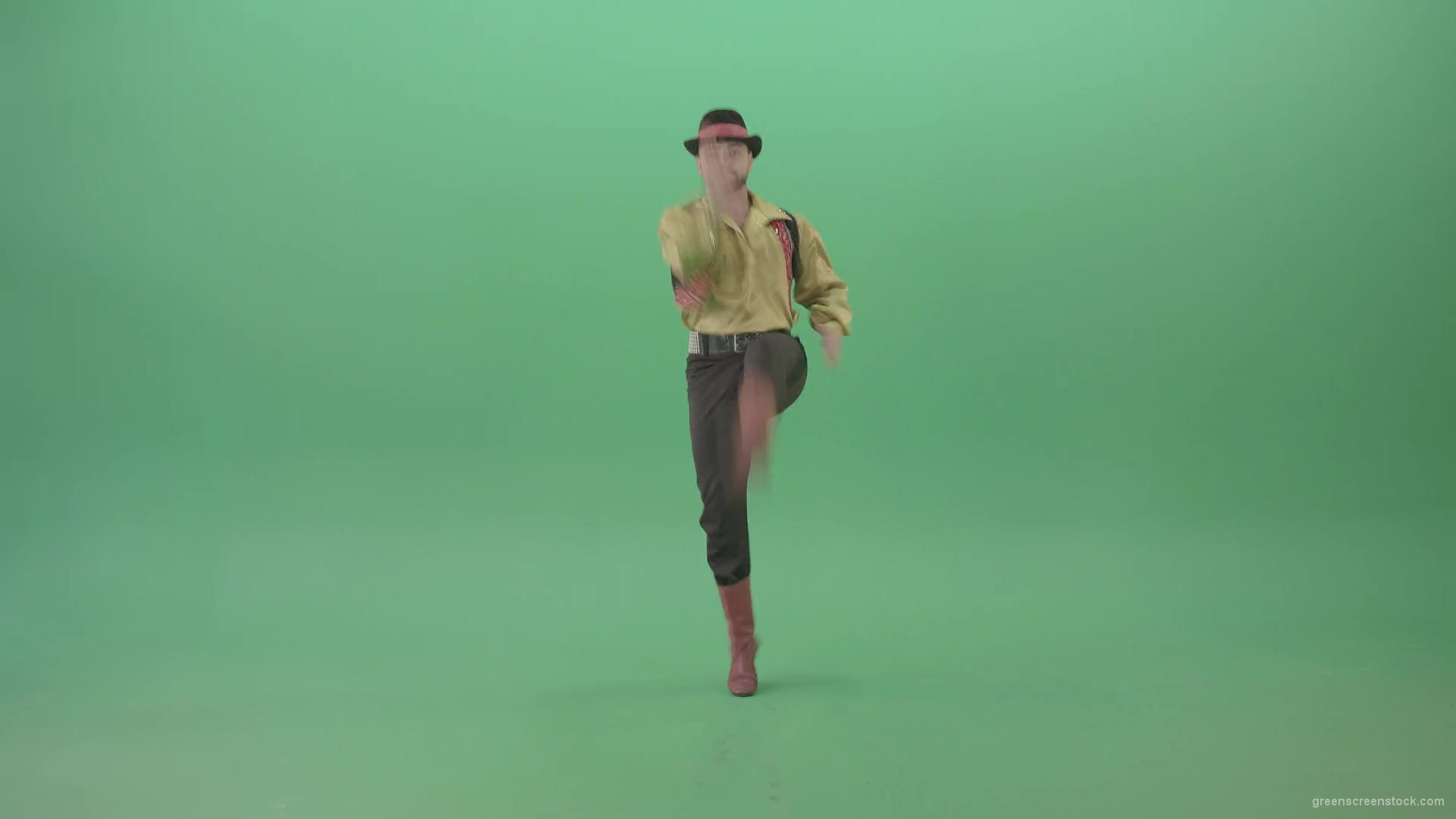 Funny-dancing-Gipsy-in-Moldova-jumping-isolated-on-Green-Screen-4K-Video-Footage-1920_002 Green Screen Stock