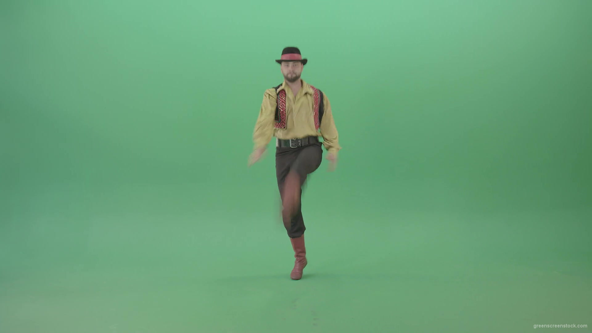 Funny-dancing-Gipsy-in-Moldova-jumping-isolated-on-Green-Screen-4K-Video-Footage-1920_005 Green Screen Stock