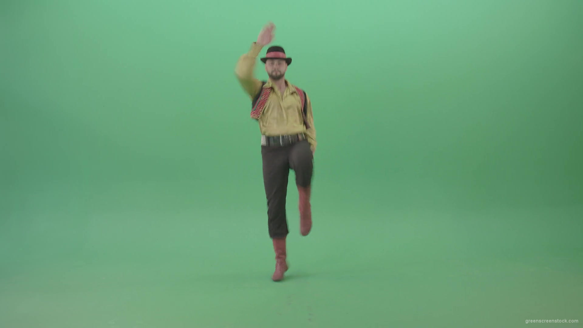 Funny-dancing-Gipsy-in-Moldova-jumping-isolated-on-Green-Screen-4K-Video-Footage-1920_008 Green Screen Stock