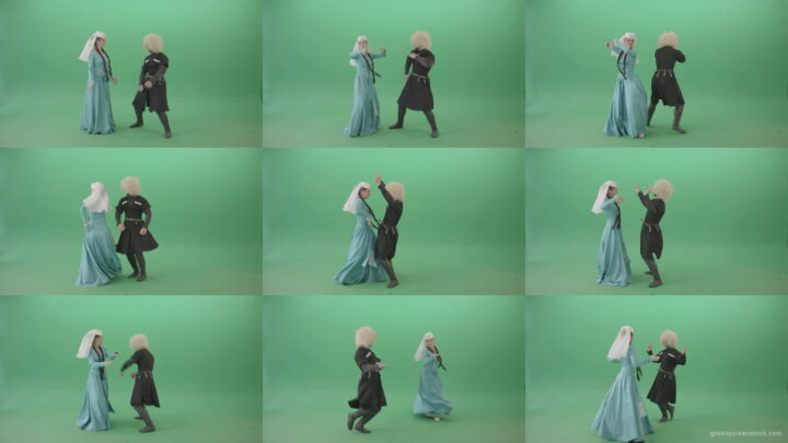 Gerogian-people-funny-dancing-with-smile-in-folk-dress-isolated-on-Green-Screen-4K-Video-Footage-1920 Green Screen Stock