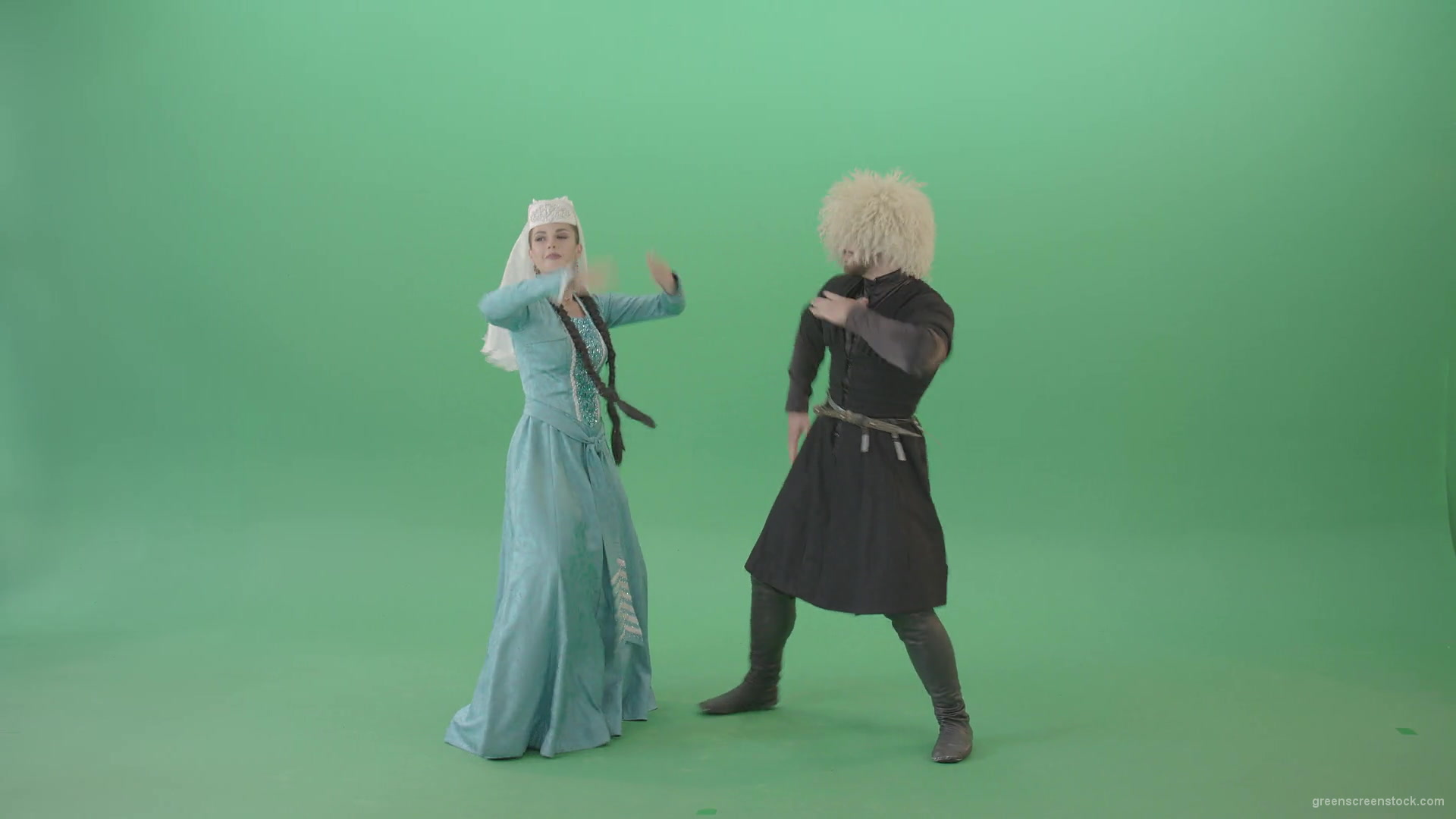 Gerogian-people-funny-dancing-with-smile-in-folk-dress-isolated-on-Green-Screen-4K-Video-Footage-1920_002 Green Screen Stock