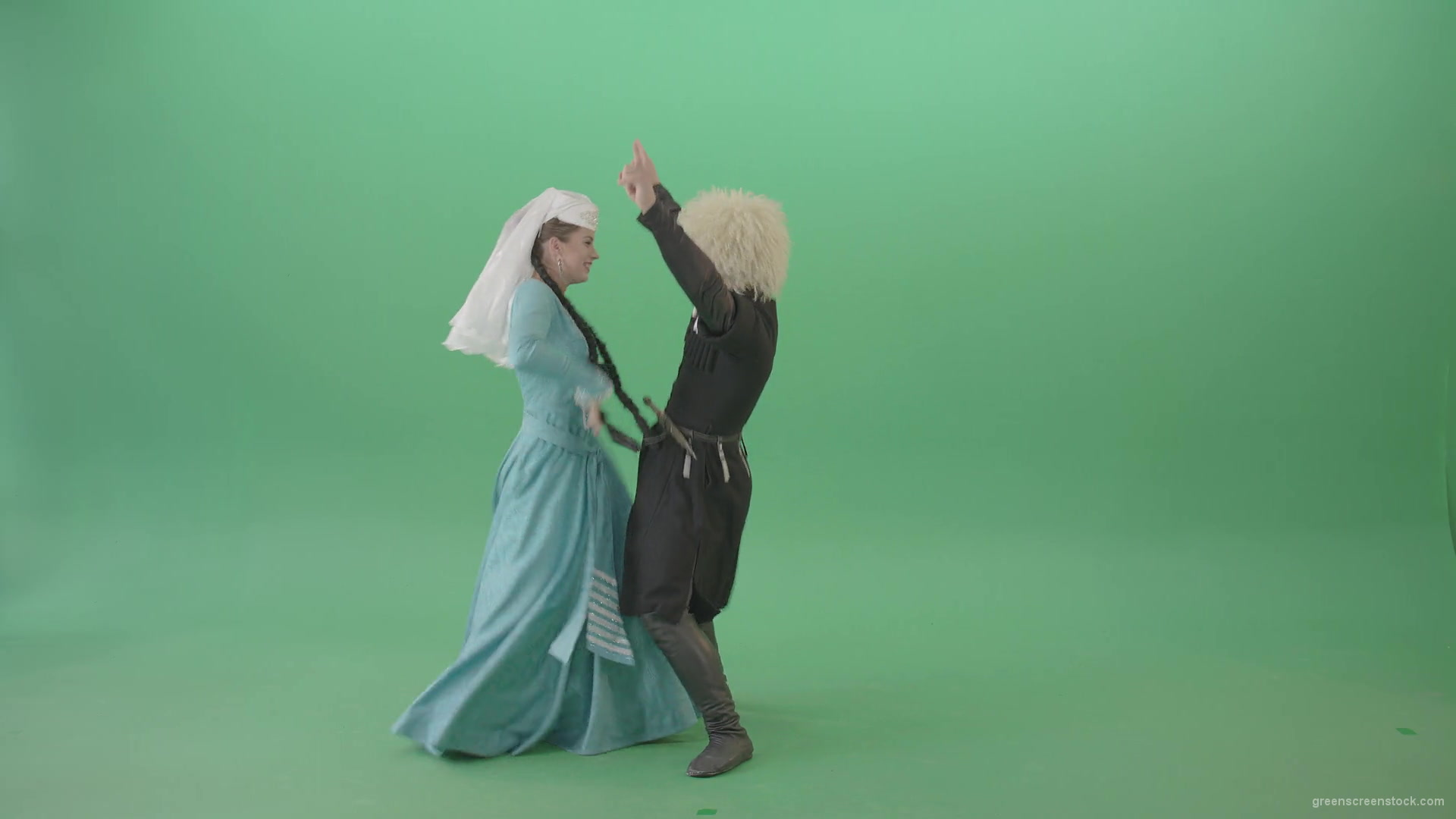Gerogian-people-funny-dancing-with-smile-in-folk-dress-isolated-on-Green-Screen-4K-Video-Footage-1920_005 Green Screen Stock