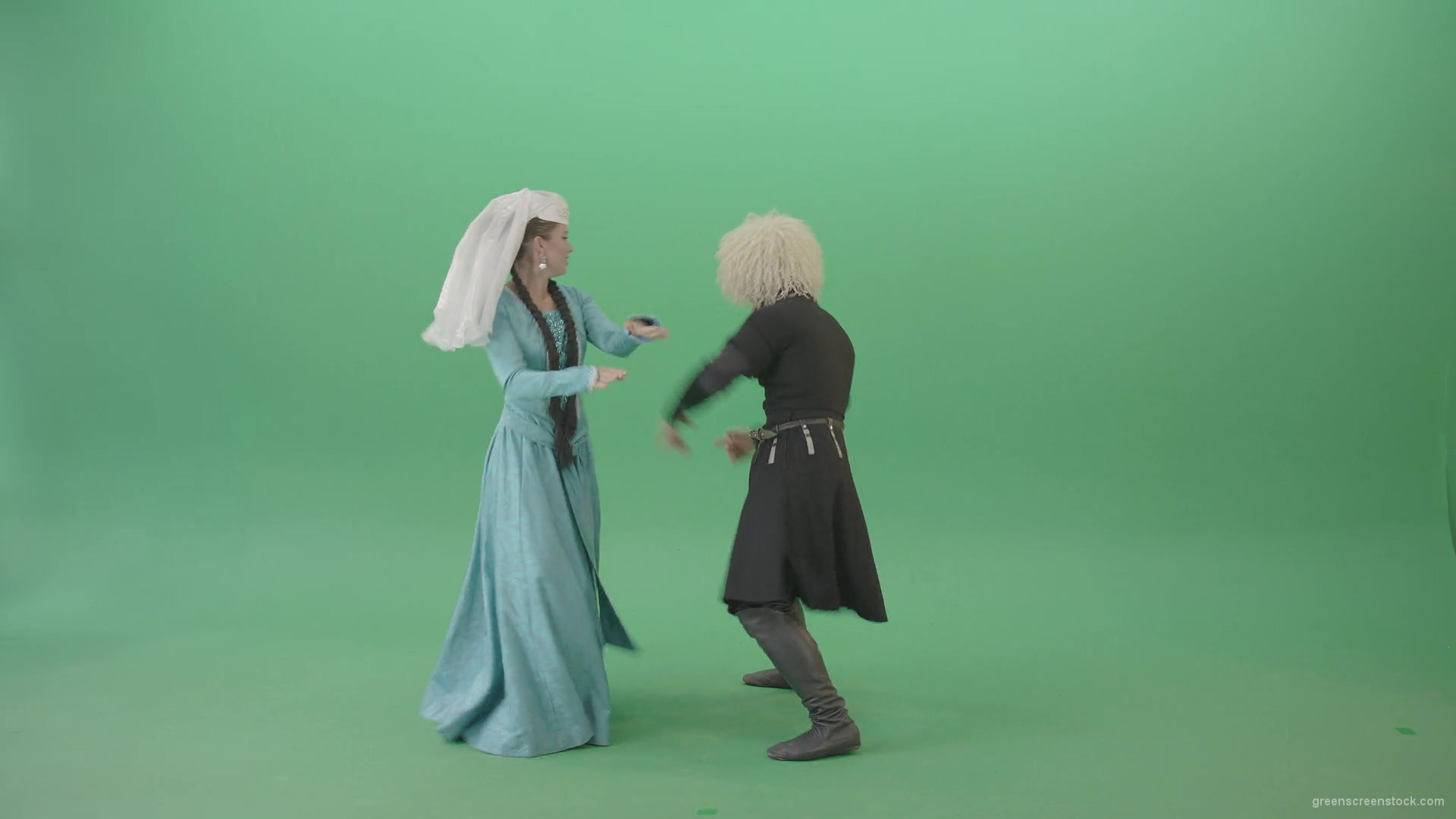 Gerogian-people-funny-dancing-with-smile-in-folk-dress-isolated-on-Green-Screen-4K-Video-Footage-1920_007 Green Screen Stock