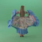 gipsy woman dancing on green screen 4k video footage