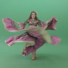 gipsy woman dancing on green screen 4k video footage