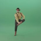 gipsy man dancing on green screen 4k video footage