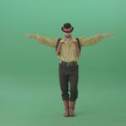 gipsy man dancing on green screen 4k video footage