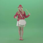 vj video background Girl-in-18-Century-military-uniform-play-snare-drum-isolated-on-green-screen-4K-Video-Footage-1920_003
