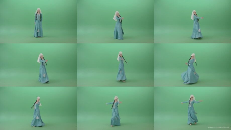 Girl-in-blue-costume-dancing-oriental-Caucasian-Iberian-folk-dance-on-Green-Screen-4K-Video-Footage-1920 Green Screen Stock