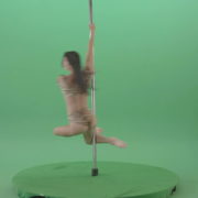 Glamor-girl-in-leopard-underwear-dancing-on-pilon-Pole-dance-and-spinning-isolated-on-Green-Screen-Video-Footage-1920_007 Green Screen Stock