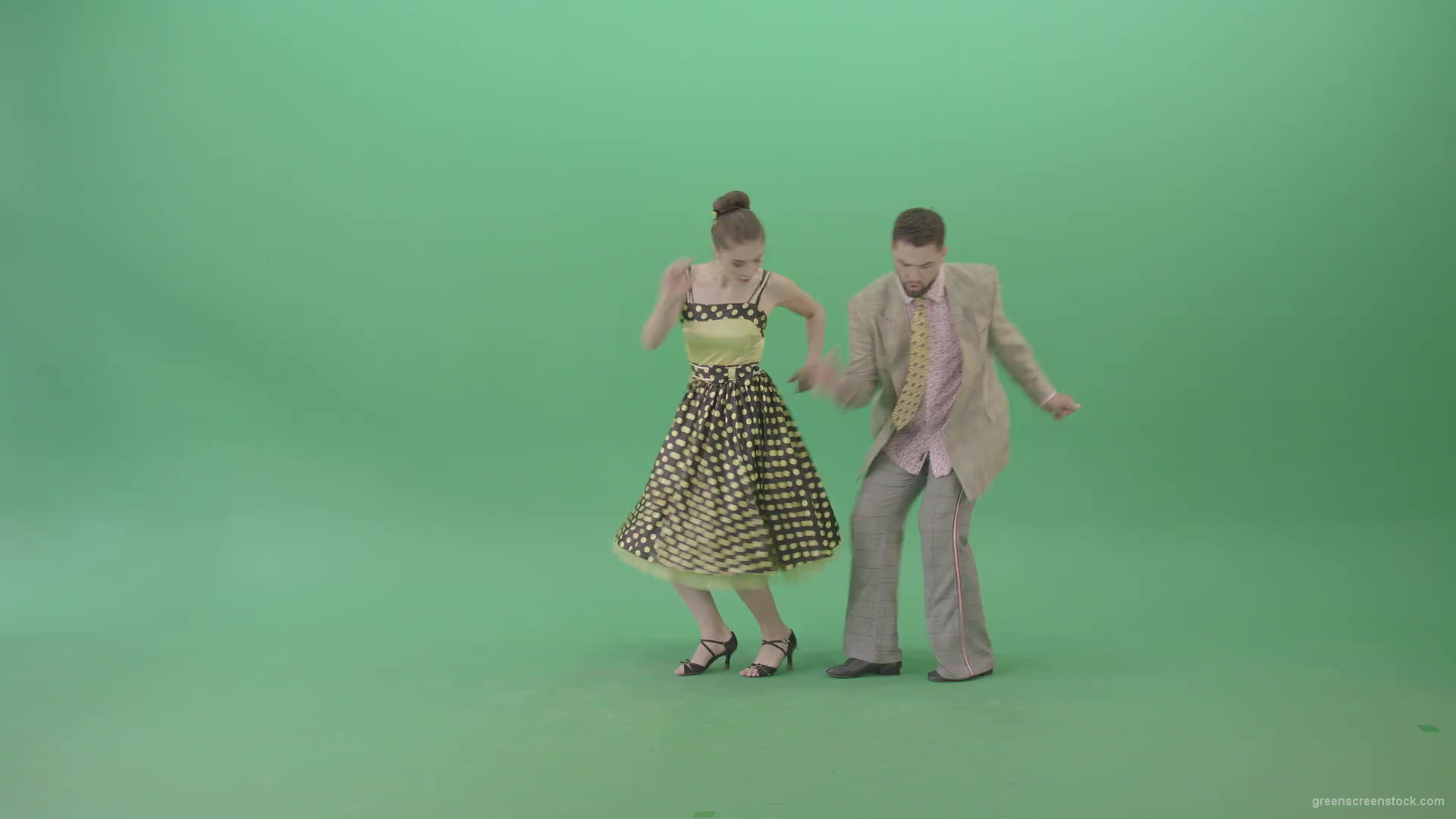 Happy-Man-and-woman-dancing-Boogie-woogie-moves-and-rock-and-roll-over-Green-Screen-4K-Video-Footage-1920_001 Green Screen Stock
