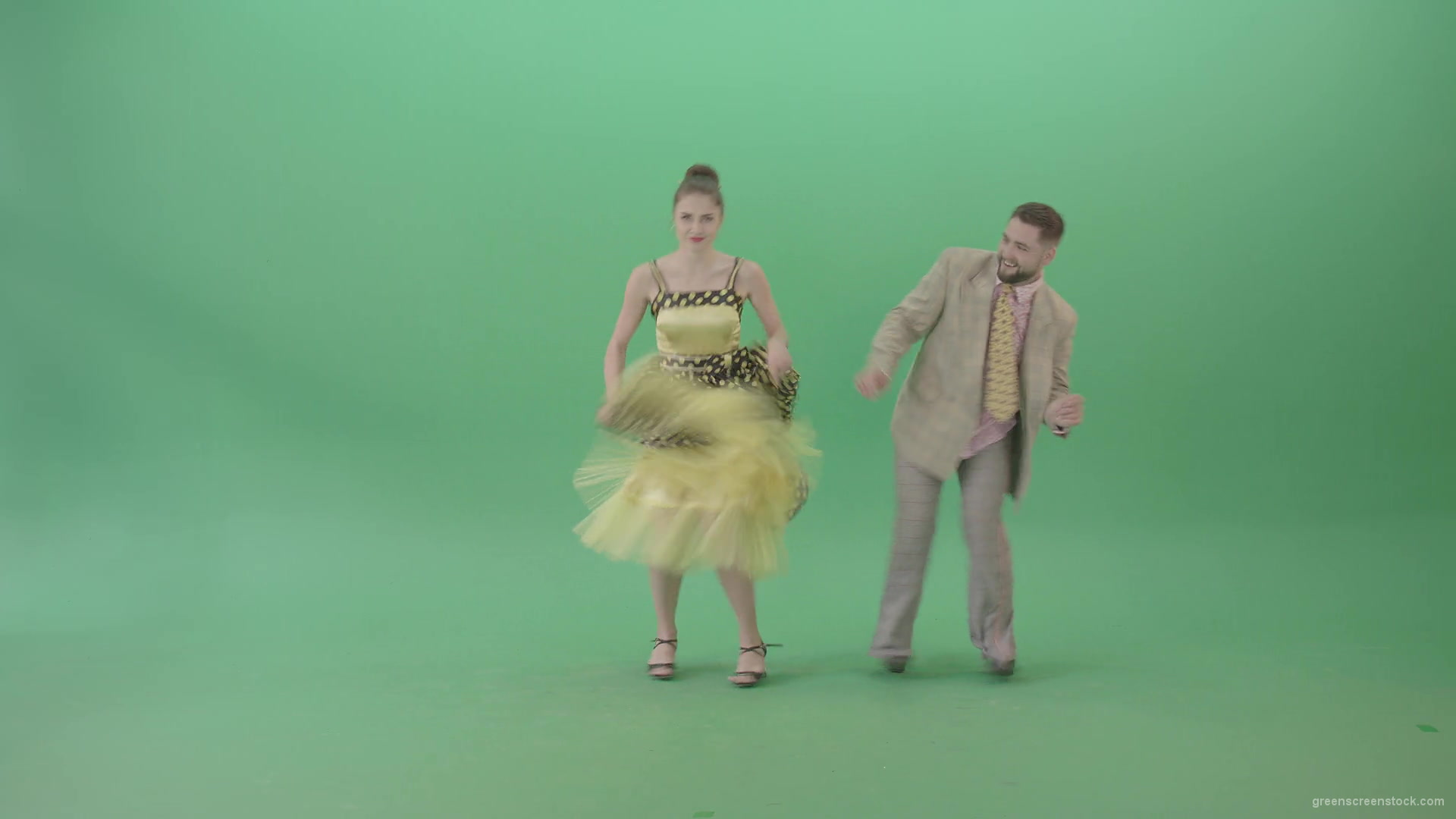 Happy-Man-and-woman-dancing-Boogie-woogie-moves-and-rock-and-roll-over-Green-Screen-4K-Video-Footage-1920_004 Green Screen Stock