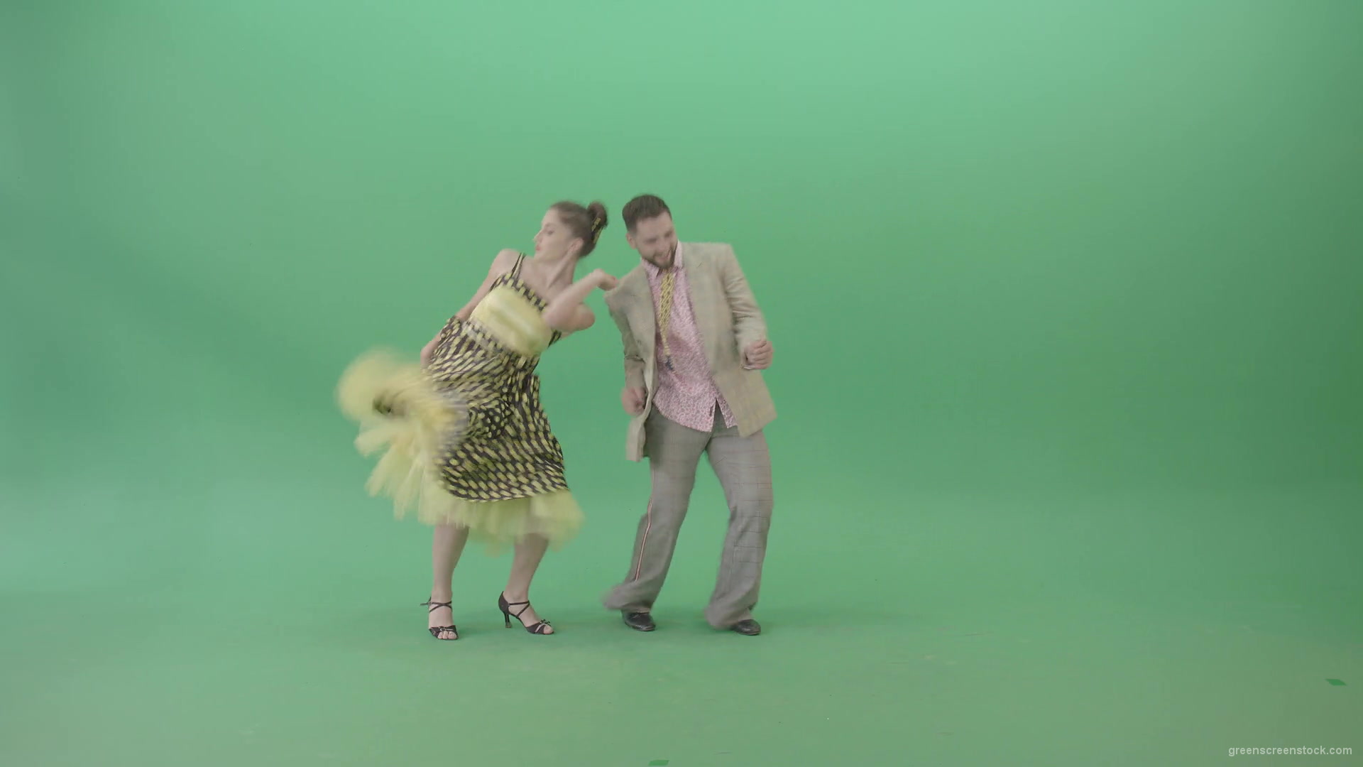 Happy-Man-and-woman-dancing-Boogie-woogie-moves-and-rock-and-roll-over-Green-Screen-4K-Video-Footage-1920_006 Green Screen Stock