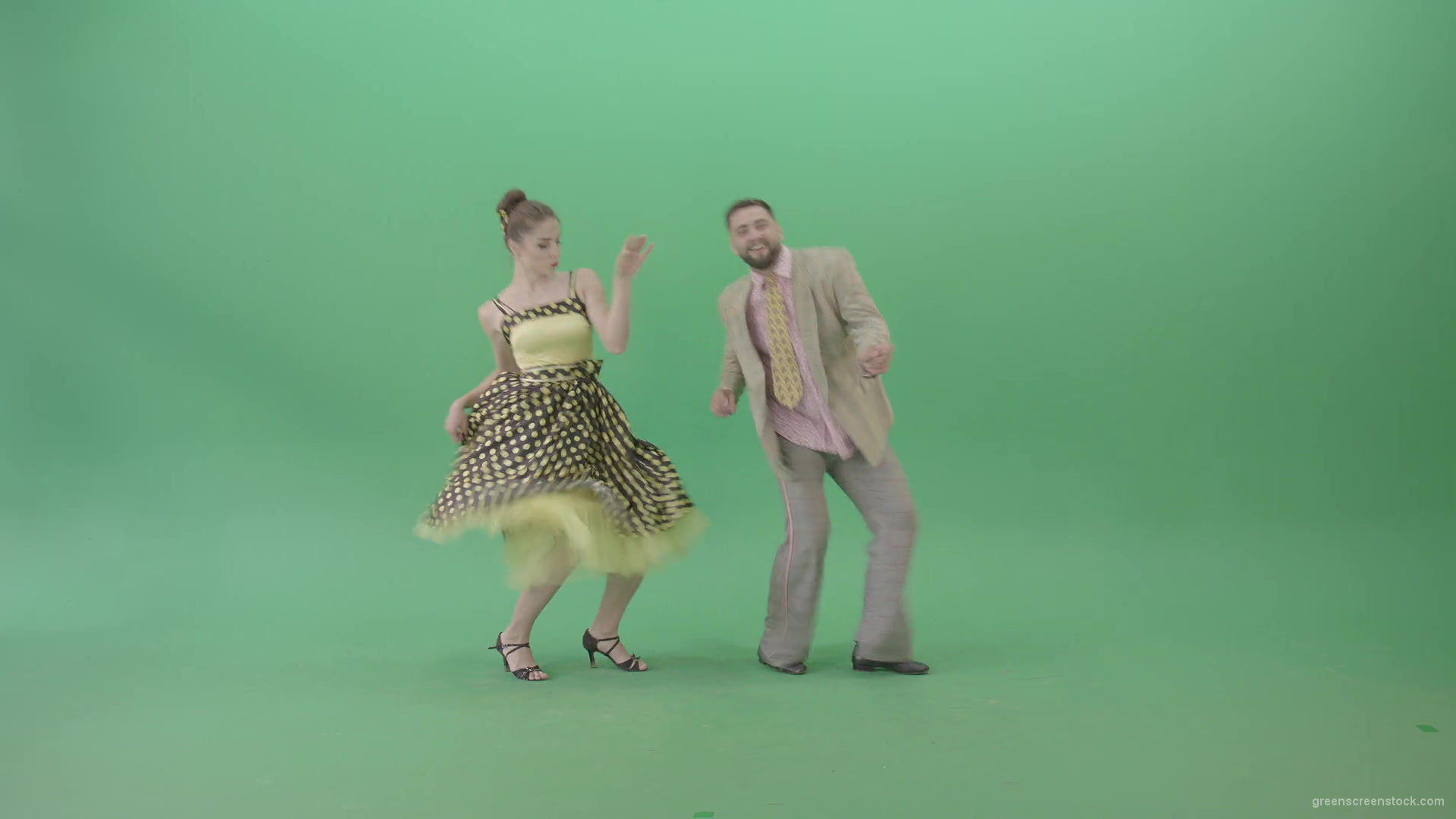 Happy-Man-and-woman-dancing-Boogie-woogie-moves-and-rock-and-roll-over-Green-Screen-4K-Video-Footage-1920_007 Green Screen Stock