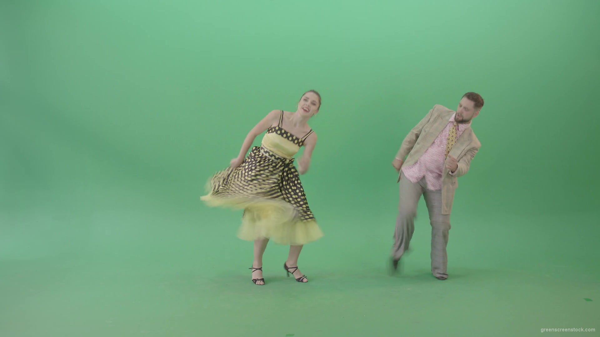 Happy-Man-and-woman-dancing-Boogie-woogie-moves-and-rock-and-roll-over-Green-Screen-4K-Video-Footage-1920_009 Green Screen Stock