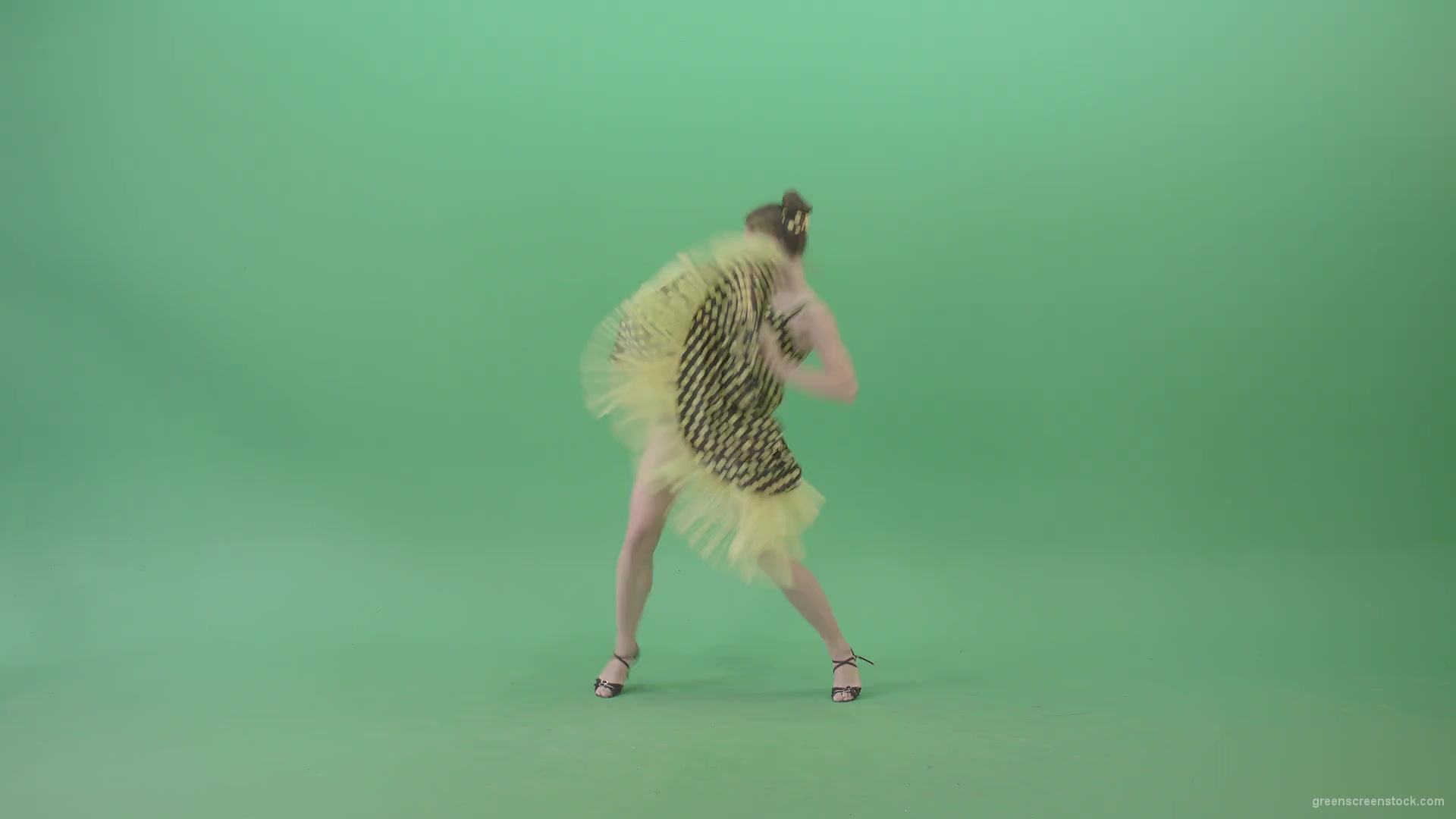 Happy-Woman-dancing-Rock-and-Roll-Jazz-Swing-Boogie-woogie-isolated-on-Green-Screen-4K-Video-Footage-1920_001 Green Screen Stock