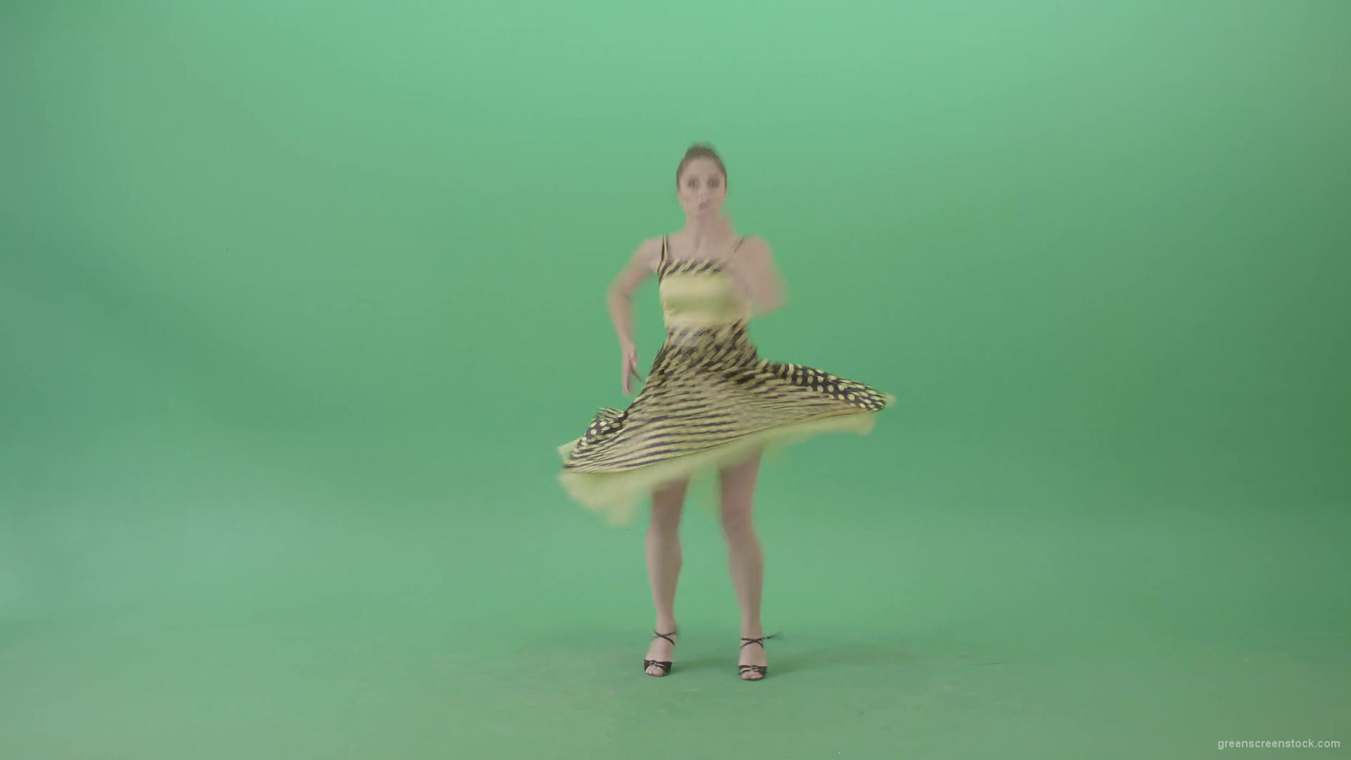 Happy-Woman-dancing-Rock-and-Roll-Jazz-Swing-Boogie-woogie-isolated-on-Green-Screen-4K-Video-Footage-1920_009 Green Screen Stock