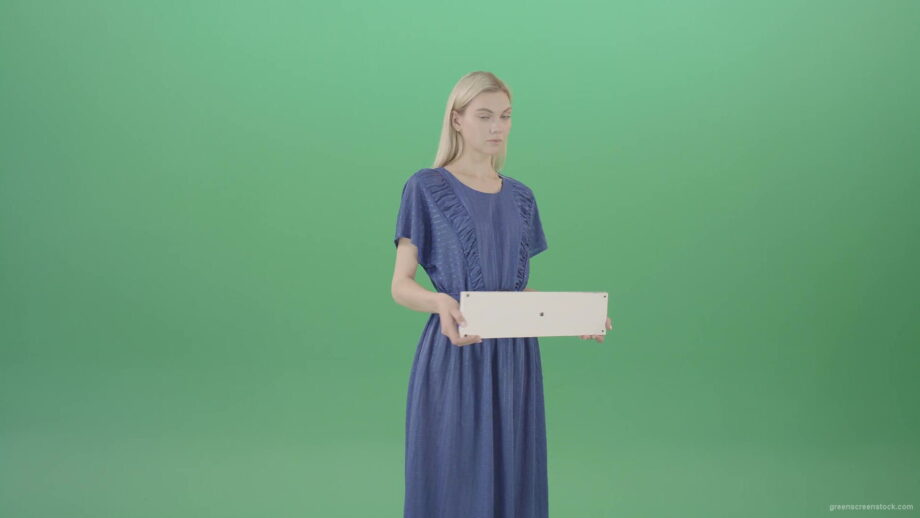 vj video background Housewife-in-blue-dress-and-with-text-plane-mockup-posing-isolated-on-Green-Screen-4K-Video-Footage-1-1920_003