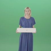 Housewife-in-blue-dress-and-with-text-plane-mockup-posing-isolated-on-Green-Screen-4K-Video-Footage-1-1920_008 Green Screen Stock