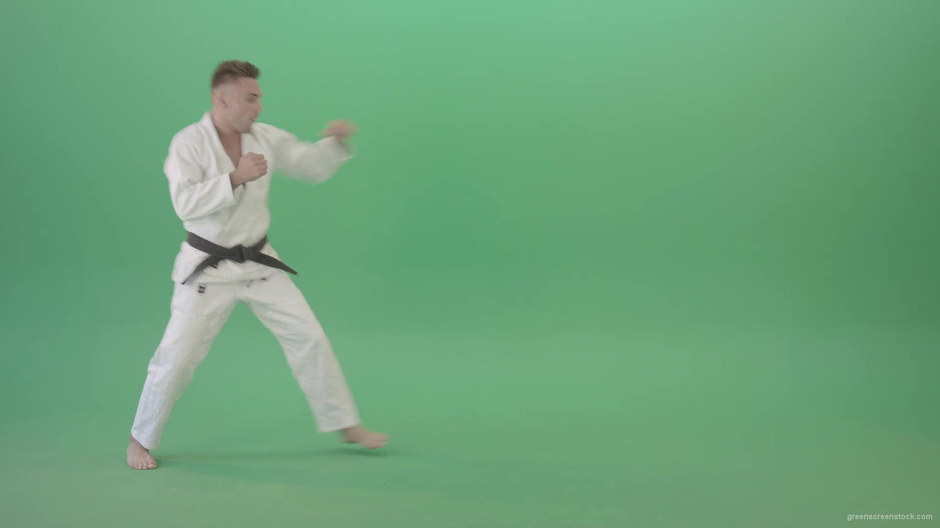 Jujutsu-Sportman-training-isolated-on-green-screen-4K-Video-Footage-1920_002 Green Screen Stock