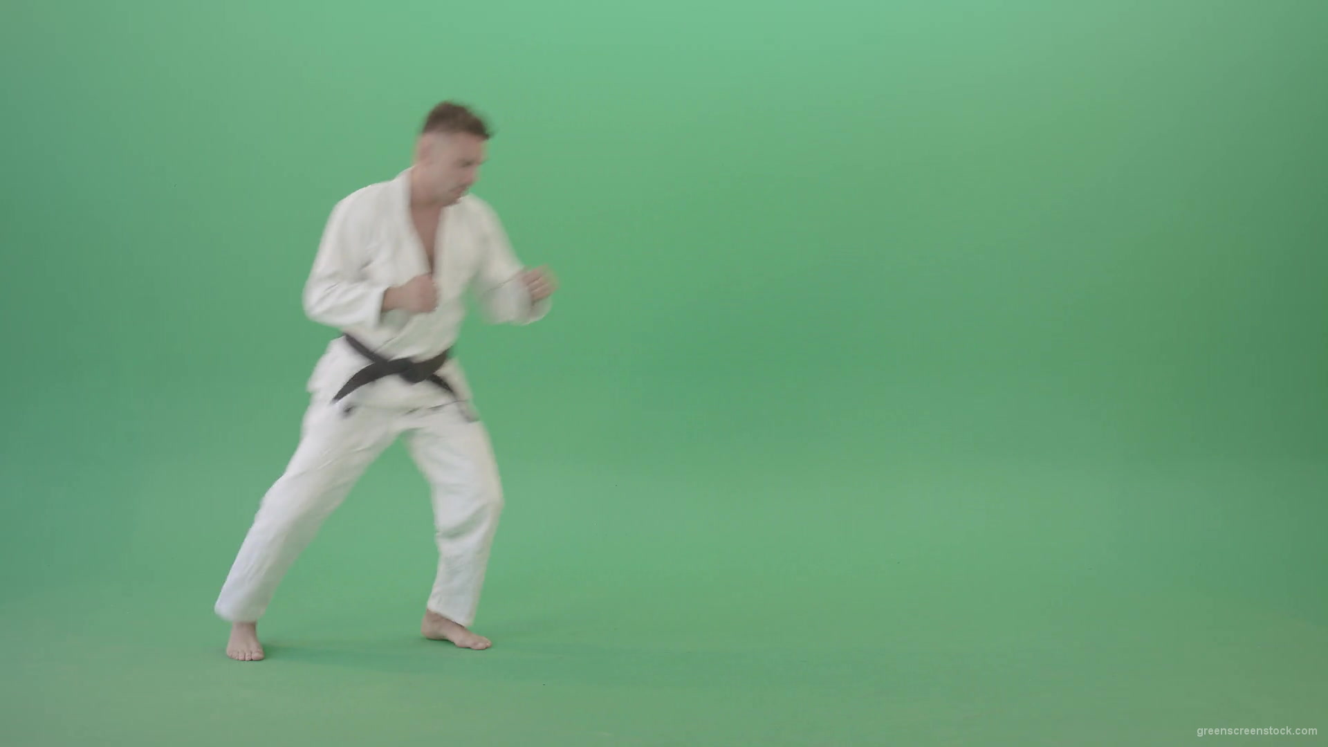 Jujutsu-Sportman-training-isolated-on-green-screen-4K-Video-Footage-1920_005 Green Screen Stock