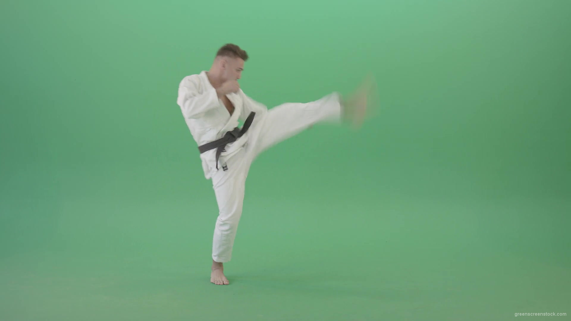 Jujutsu-Sportman-training-isolated-on-green-screen-4K-Video-Footage-1920_007 Green Screen Stock