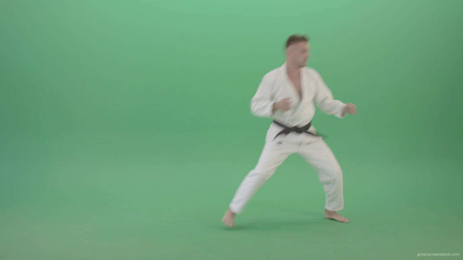 Jujutsu-Sportman-training-isolated-on-green-screen-4K-Video-Footage-1920_009 Green Screen Stock