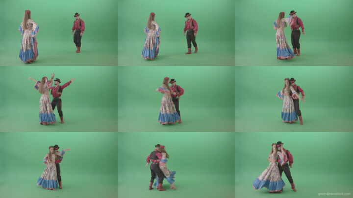 Love-Story-dance-by-gypsian-folk-people-in-balkan-dress-isolated-on-green-screen-4K-video-footage-1920 Green Screen Stock
