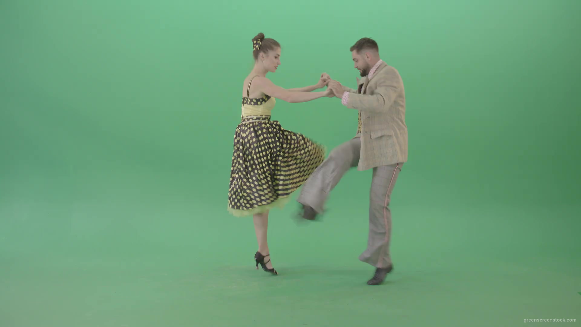 Lovely-couple-jumping-in-Boogie-woogie-dance-isolated-on-Green-Screen-4K-Video-Stock-Footage-1920_001 Green Screen Stock