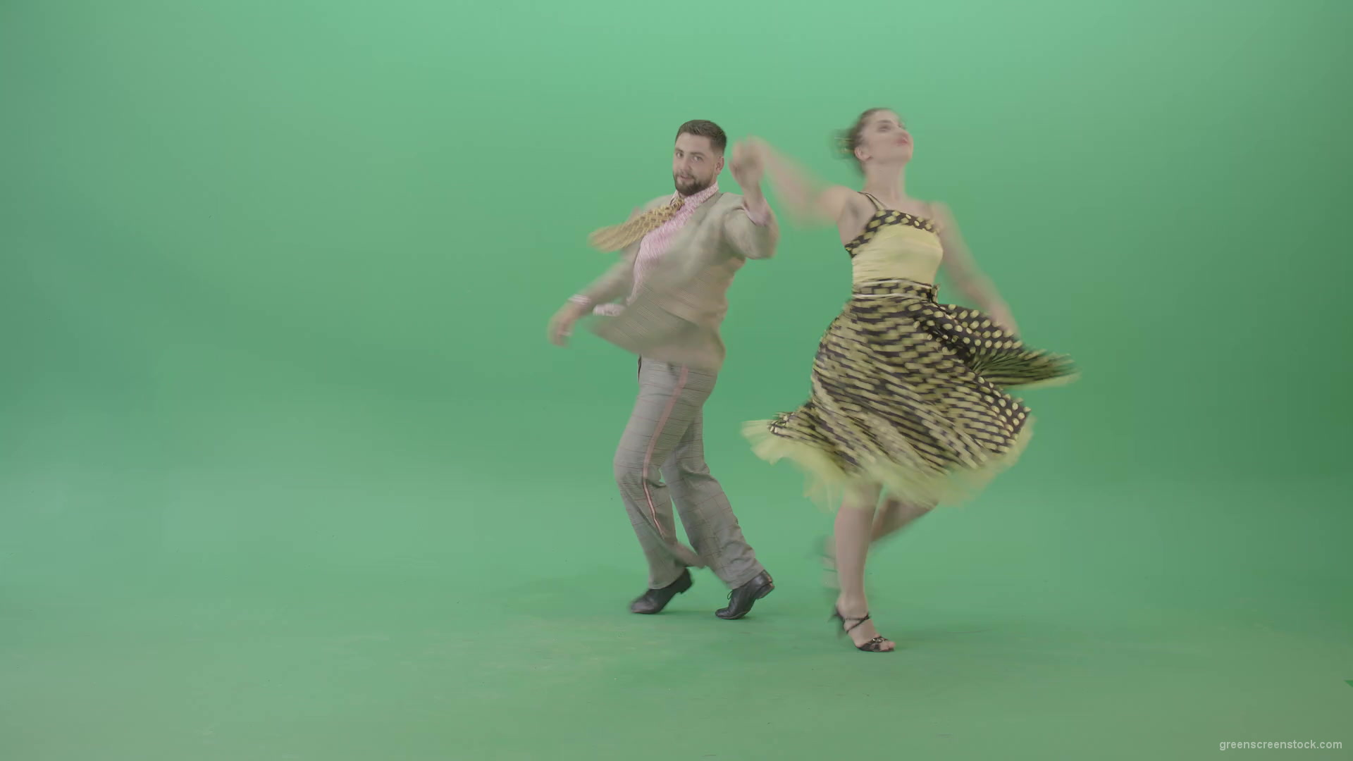 Lovely-couple-jumping-in-Boogie-woogie-dance-isolated-on-Green-Screen-4K-Video-Stock-Footage-1920_006 Green Screen Stock