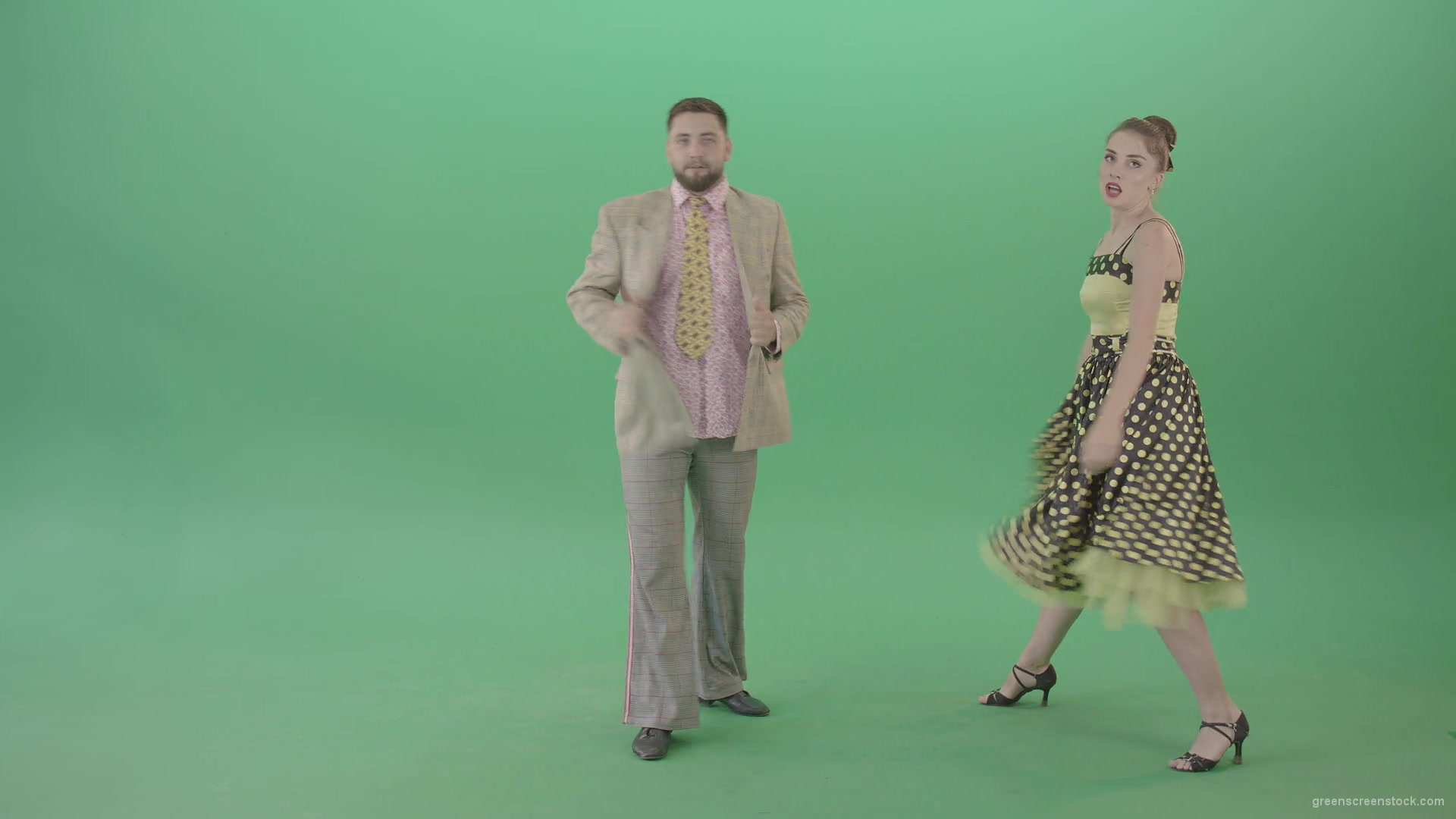 Lovely-couple-jumping-in-Boogie-woogie-dance-isolated-on-Green-Screen-4K-Video-Stock-Footage-1920_008 Green Screen Stock