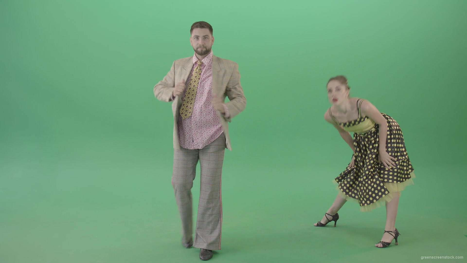 Lovely-couple-jumping-in-Boogie-woogie-dance-isolated-on-Green-Screen-4K-Video-Stock-Footage-1920_009 Green Screen Stock