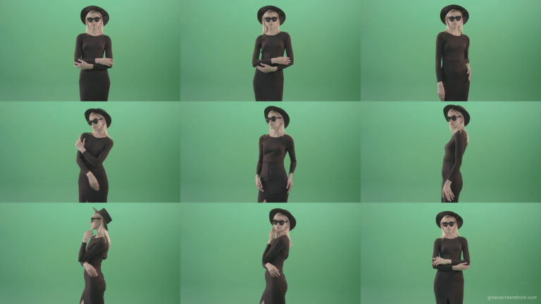 Luxury-elegant-girl-showing-photo-model-posing-gestures-isolated-on-Green-Screen-4K-Video-Footage-1-1920 Green Screen Stock