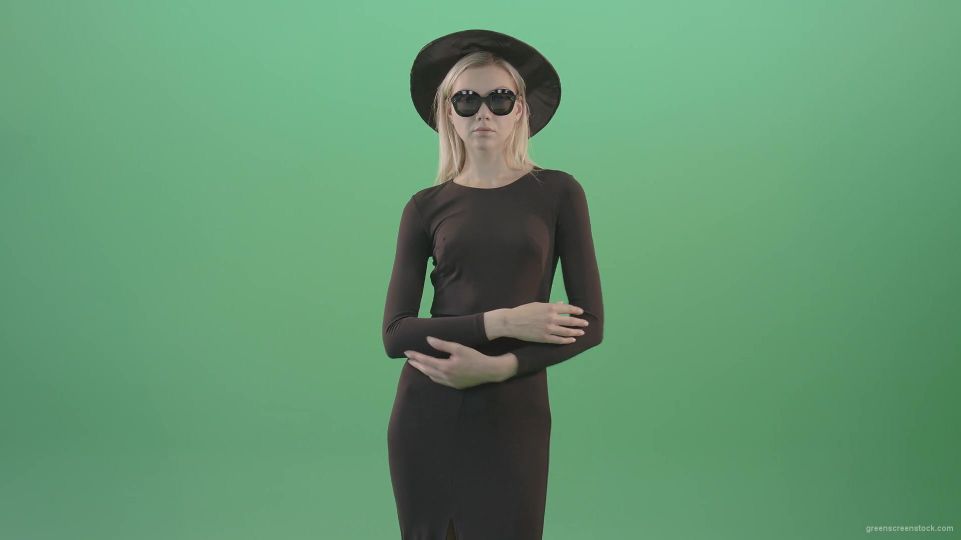 Luxury-elegant-girl-showing-photo-model-posing-gestures-isolated-on-Green-Screen-4K-Video-Footage-1-1920_002 Green Screen Stock