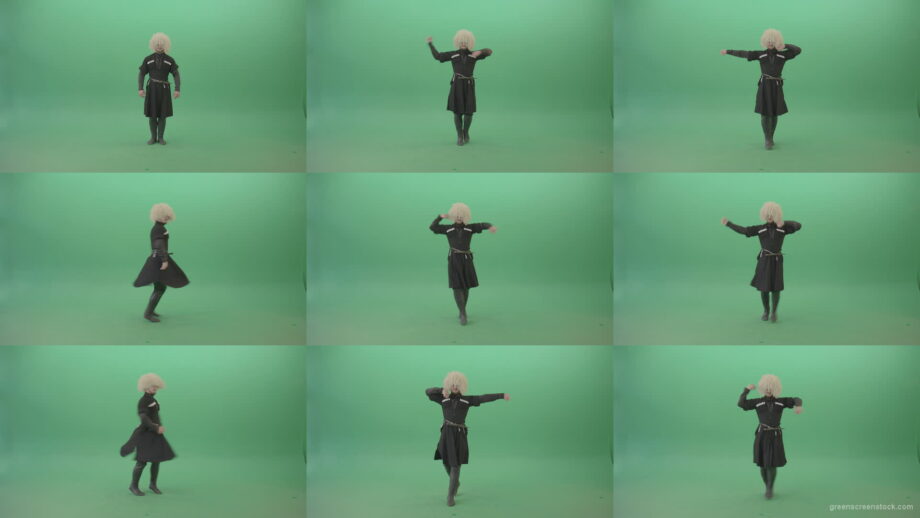 Male-dancing-element-by-traditional-Perkhuli-dance-from-Georgia-on-Green-Screen-4K-Video-Footage-1920 Green Screen Stock