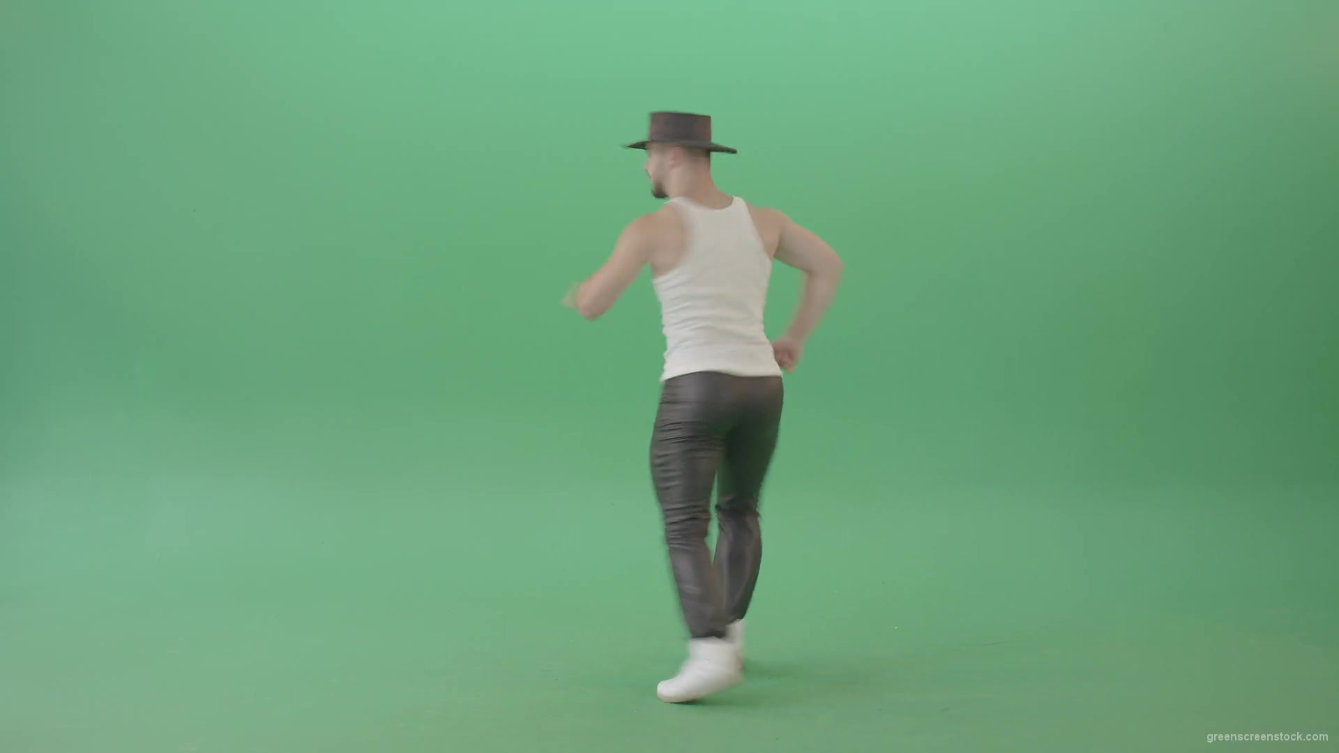 Man-dancing-popping-street-dance-and-makes-Michael-Jackson-Elements-isolated-on-Green-Screen-4K-Video-Footage-1920_004 Green Screen Stock