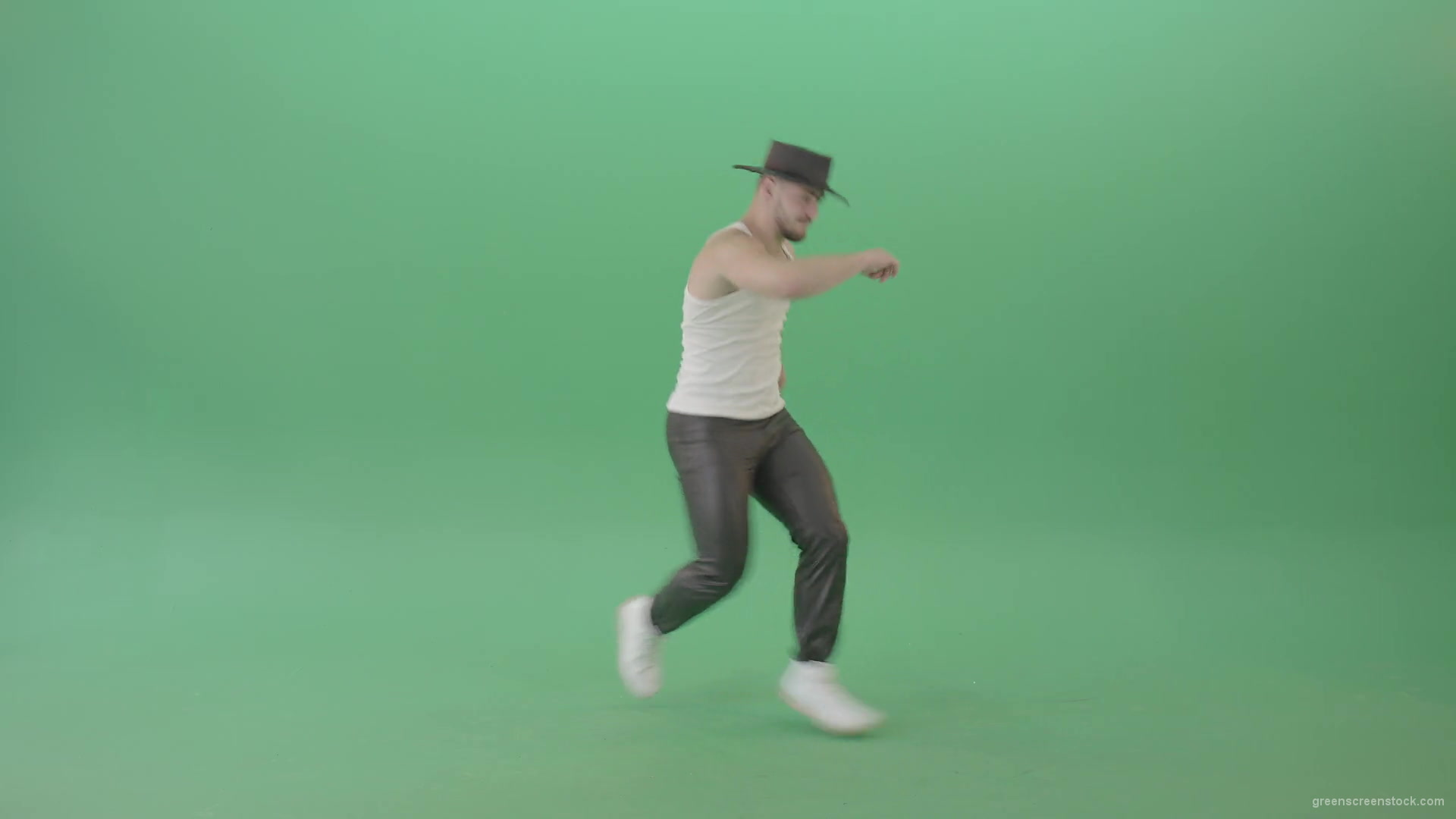 Man-dancing-popping-street-dance-and-makes-Michael-Jackson-Elements-isolated-on-Green-Screen-4K-Video-Footage-1920_005 Green Screen Stock
