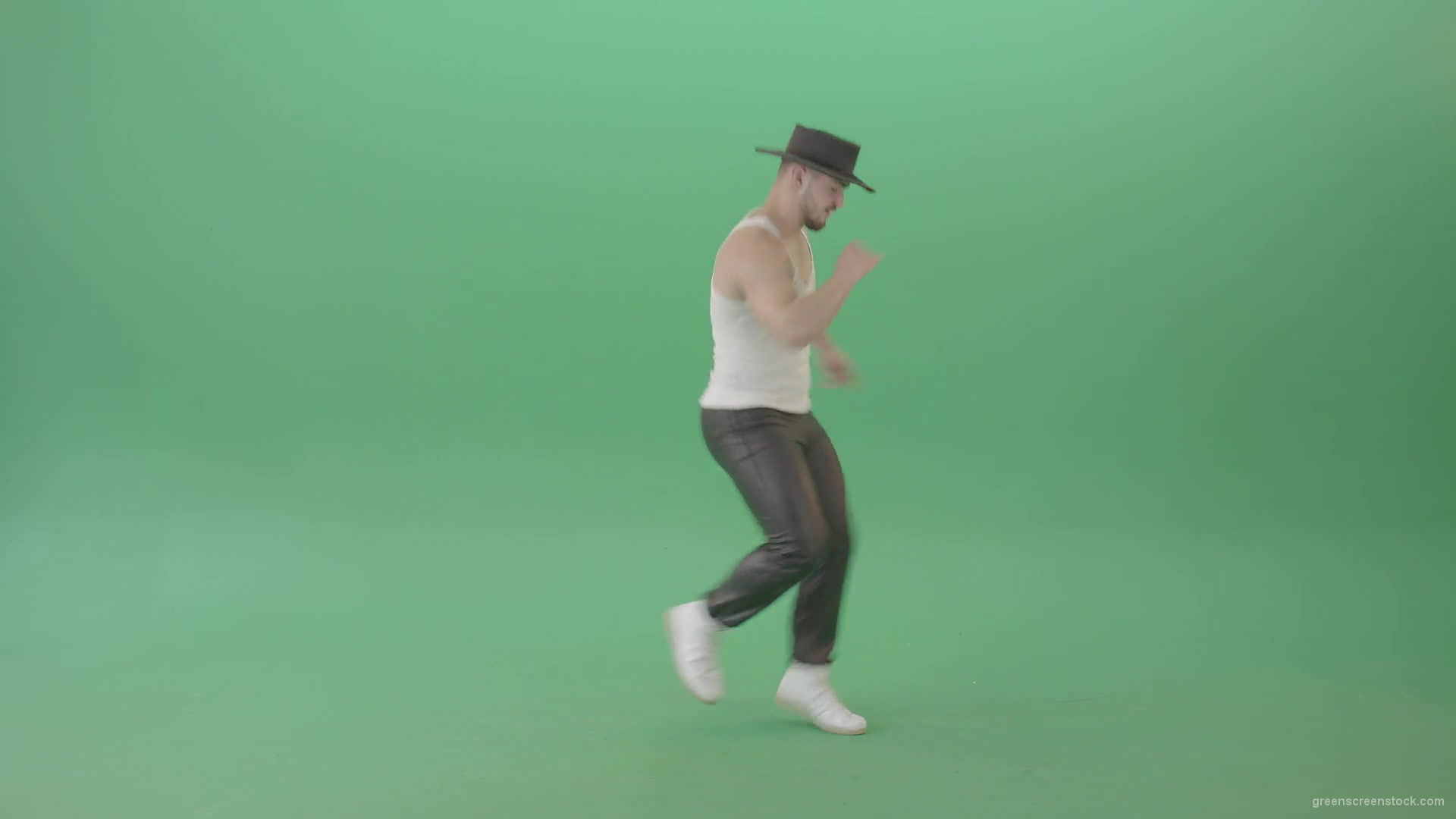 Man-dancing-popping-street-dance-and-makes-Michael-Jackson-Elements-isolated-on-Green-Screen-4K-Video-Footage-1920_006 Green Screen Stock