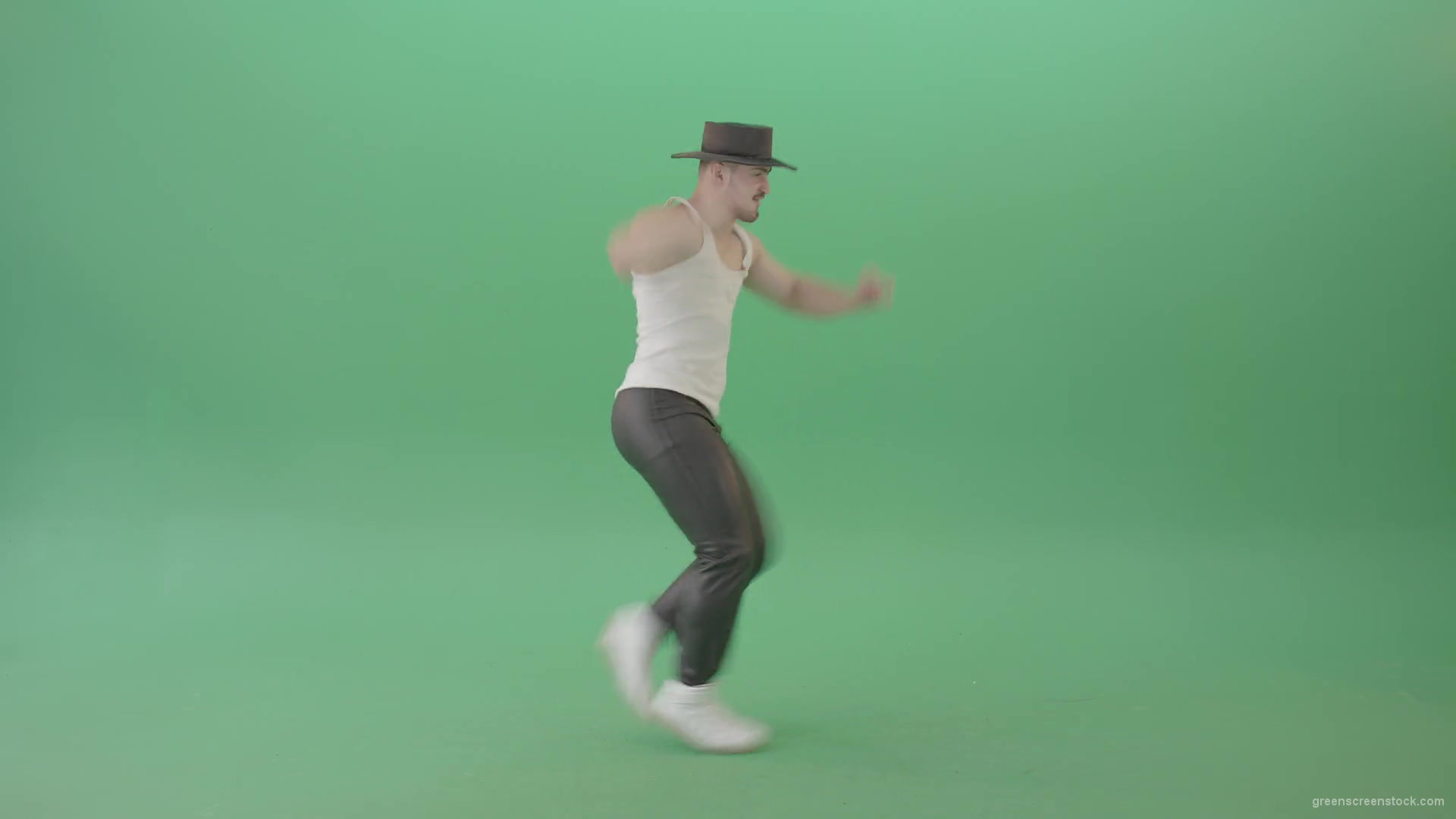 Man-dancing-popping-street-dance-and-makes-Michael-Jackson-Elements-isolated-on-Green-Screen-4K-Video-Footage-1920_008 Green Screen Stock