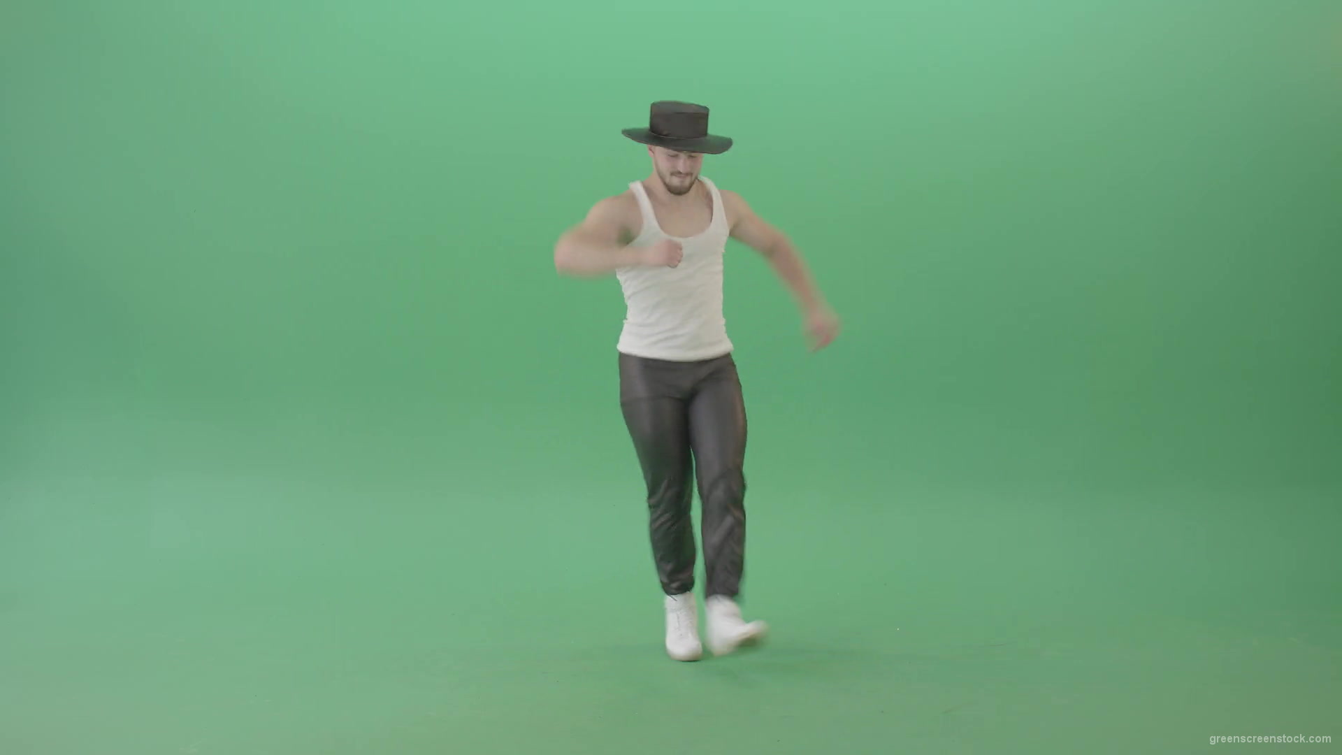 Man-dancing-popping-street-dance-and-makes-Michael-Jackson-Elements-isolated-on-Green-Screen-4K-Video-Footage-1920_009 Green Screen Stock