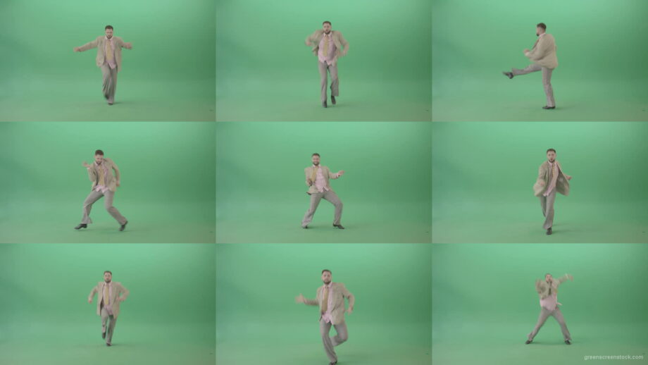Man-dancing-shuffle-jazz-swing-Boogie-woogie-and-jumping-isolated-over-Green-Screen-4K-Video-Footage-1920 Green Screen Stock