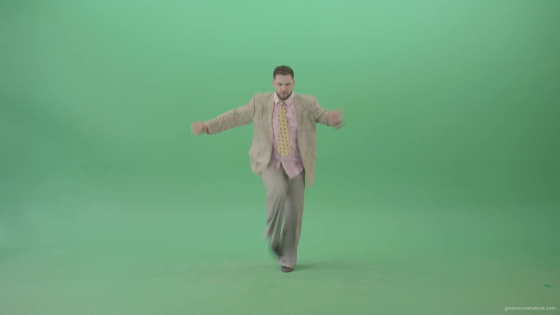 Man-dancing-shuffle-jazz-swing-Boogie-woogie-and-jumping-isolated-over-Green-Screen-4K-Video-Footage-1920_001 Green Screen Stock