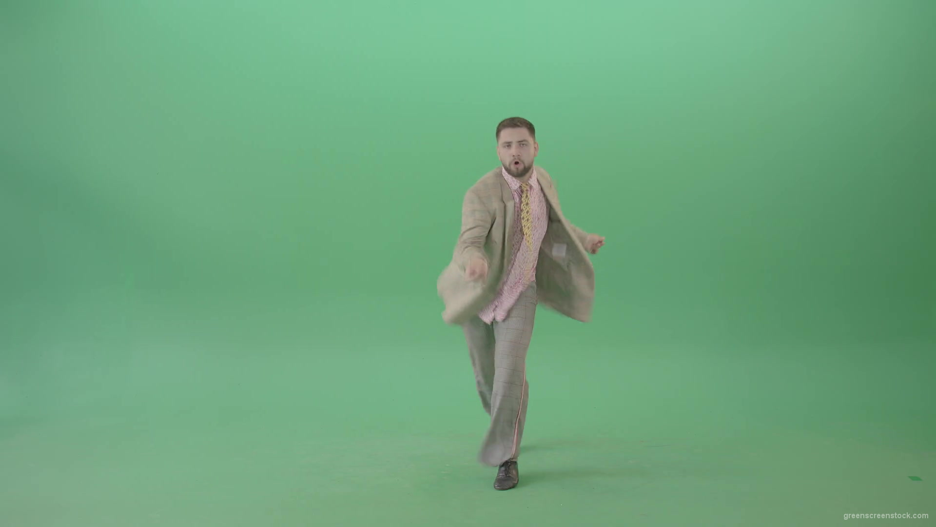 Man-dancing-shuffle-jazz-swing-Boogie-woogie-and-jumping-isolated-over-Green-Screen-4K-Video-Footage-1920_006 Green Screen Stock