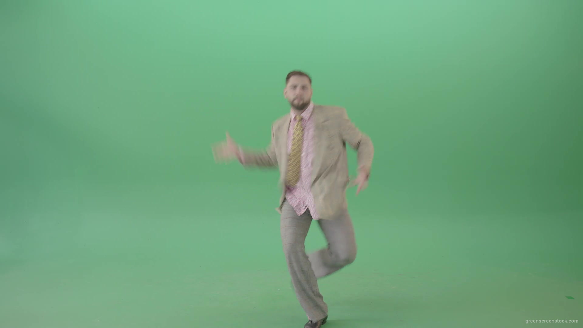 Man-dancing-shuffle-jazz-swing-Boogie-woogie-and-jumping-isolated-over-Green-Screen-4K-Video-Footage-1920_008 Green Screen Stock