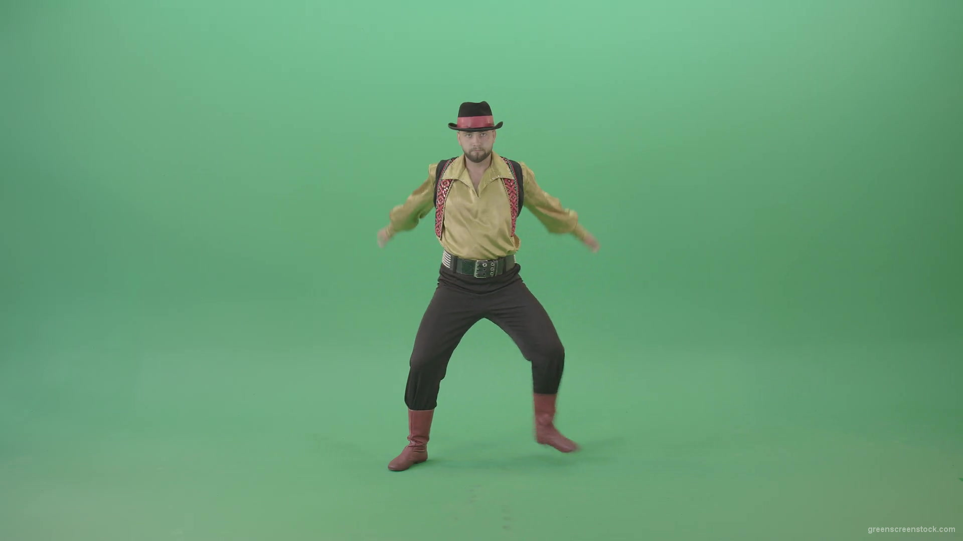 Moldova-man-dancing-with-clapping-isolated-on-Green-Screen-4K-Video-Footage-1920_002 Green Screen Stock